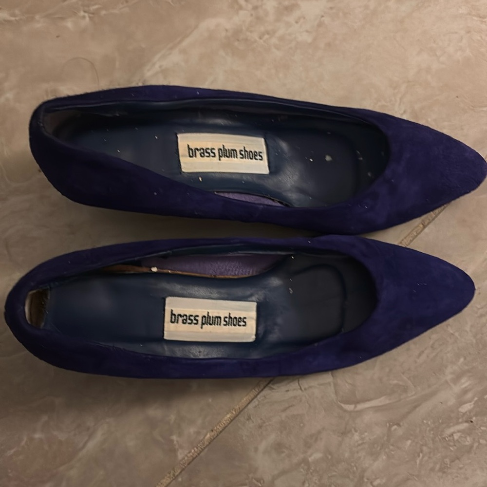Purple suede Brads Plum heels